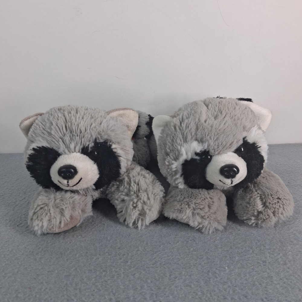 Wild Republic Plush Raccoon Stuffed Animal Toy 8" Set of 2 Forest Nature Gray